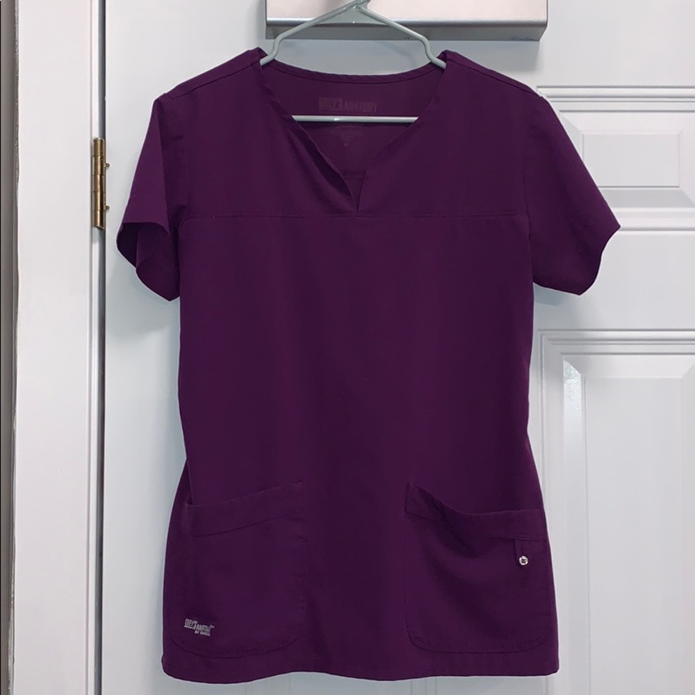GREYS ANATOMY purple scrub top.